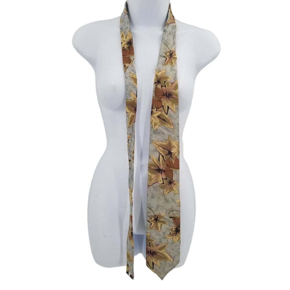 Vintage Pure Silk by Wembley Autumn Leaf Men's Neck Tie Necktie Multicolor